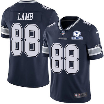 Dallas Cowboys #88 CeeDee Lamb Navy With Est 1960 Patch Jersey