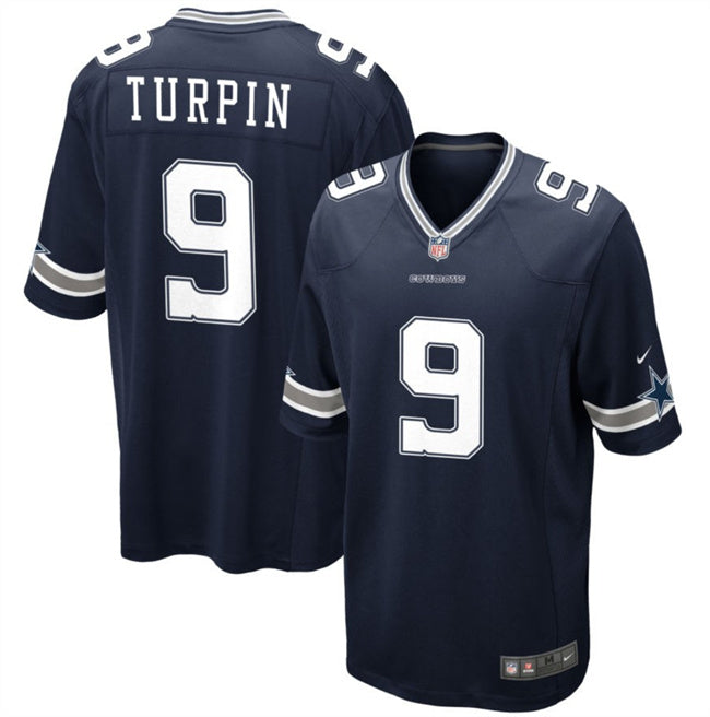 Dallas Cowboys #9 KaVontae Turpin Navy Football Game Jersey