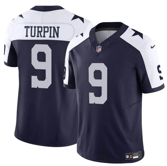 Dallas Cowboys #9 KaVontae Turpin Navy-White Thanksgiving Jersey