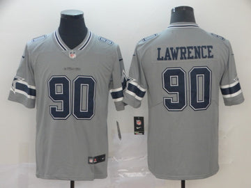 Dallas Cowboys #90 Demarcus Lawrence Gray Inverted Legend Jersey