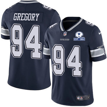 Dallas Cowboys #94 Randy Gregory Navy With Est 1960 Patch Jersey
