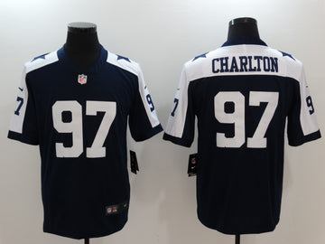 Dallas Cowboys #97 Taco Charlton Navy Throwback Player Jersey
