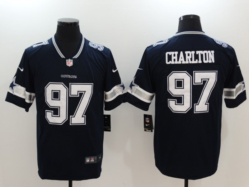 Dallas Cowboys #97 Taco Charlton Navy Player Jersey