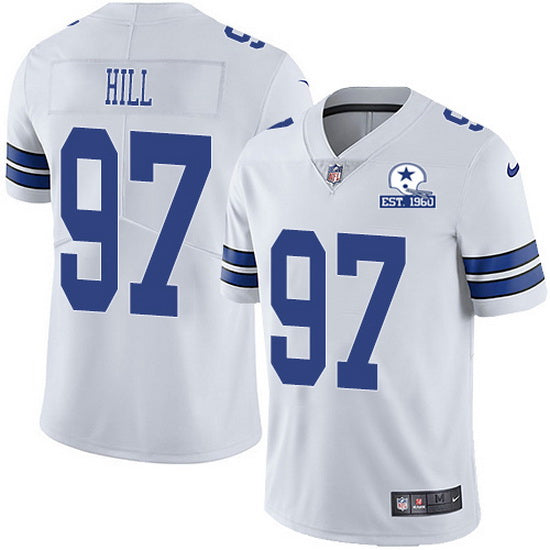 Dallas Cowboys #97 Trysten Hill White With Est 1960 Patch Jersey