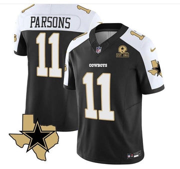 Custom Dallas Cowboys black-white FUSE jersey