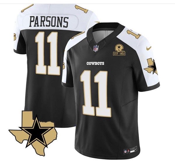 Custom Dallas Cowboys black-white FUSE jersey