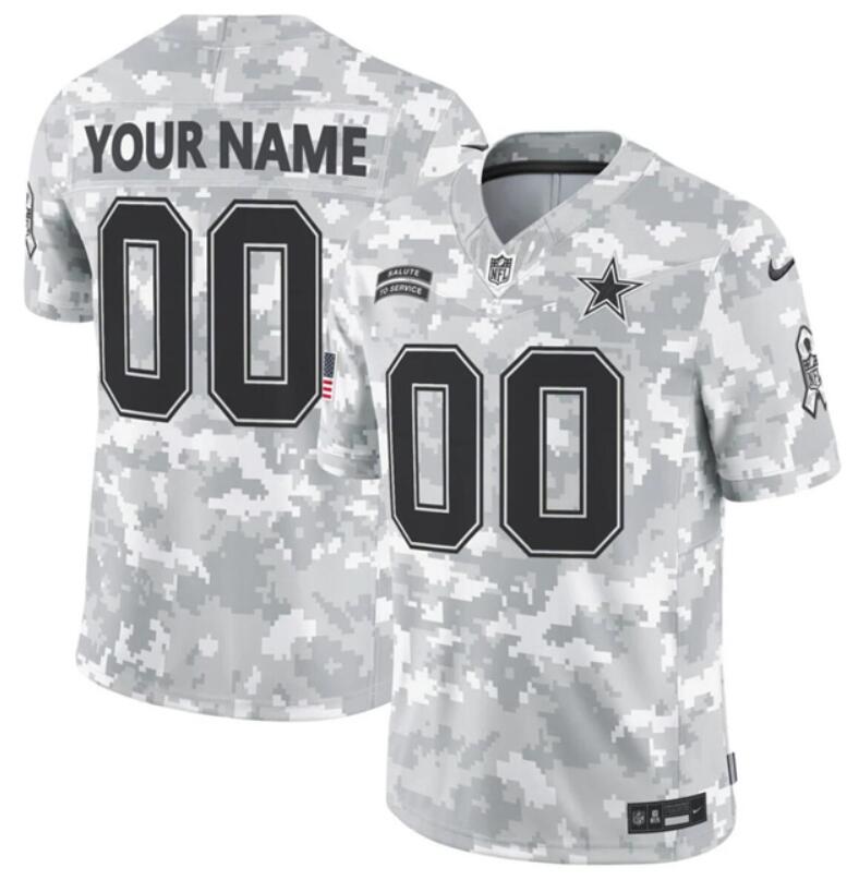 Custom Dallas Cowboys camo Salute To Service jersey