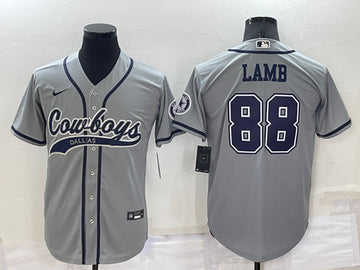 Dallas Cowboys Custom Gray Baseball Jersey