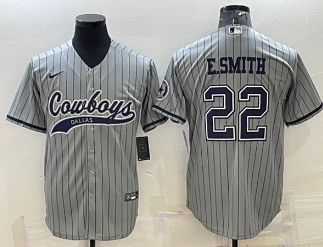 Dallas Cowboys Custom Gray With Patch Baseball Jersey
