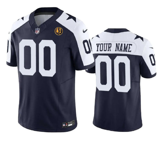 Dallas Cowboys Custom Navy 2023 FUSE With John Madden Patch Jersey