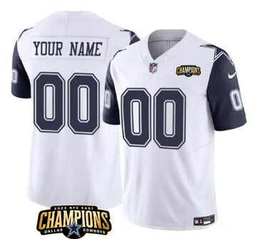 Custom Dallas Cowboys white-navy FUSE jersey