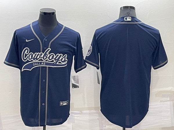 Dallas Cowboys Blank Navy Baseball Jersey
