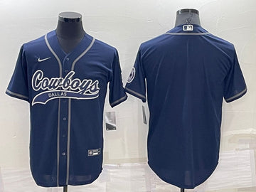 Dallas Cowboys Blank Navy Baseball Jersey