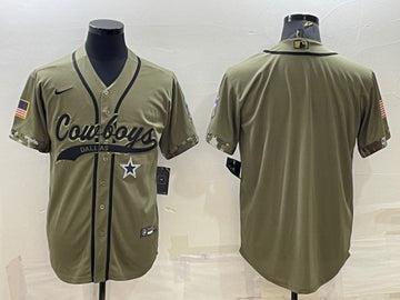 Dallas Cowboys Blank Olive Salute To Service Baseball Jersey