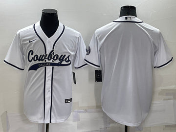 Dallas Cowboys Blank White Baseball Jersey