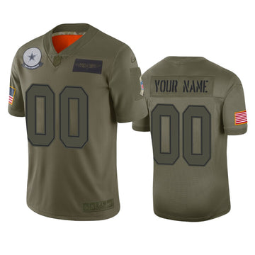 Dallas Cowboys Customized 2019 Camo Salute To Service Jersey