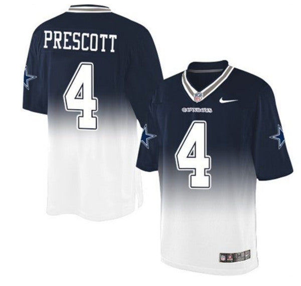 Dallas Cowboys Customized Navy Blue White Elite Fadeaway Jersey