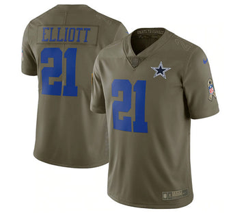 Dallas Cowboys Customized Olive Salute To Service Jersey