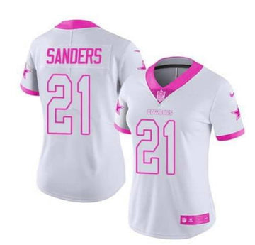 Dallas Cowboys Customized Pink-White Jersey