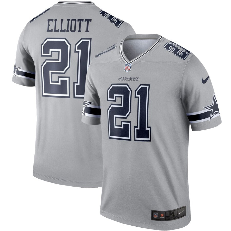 Dallas Cowboys Ezekiel Elliott Gray Inverted Legend Jersey