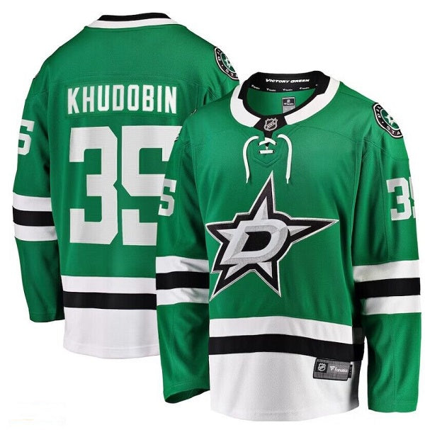 Anton Khudobin Dallas Stars green jersey