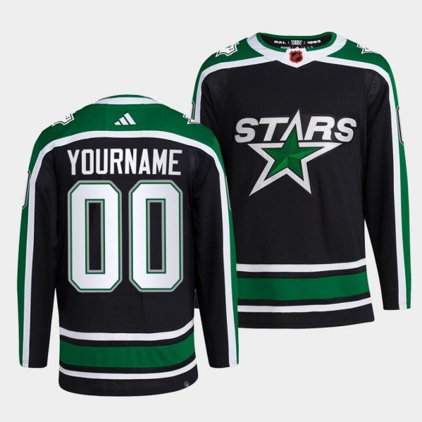 Custom Dallas Stars black Reverse Retro jersey