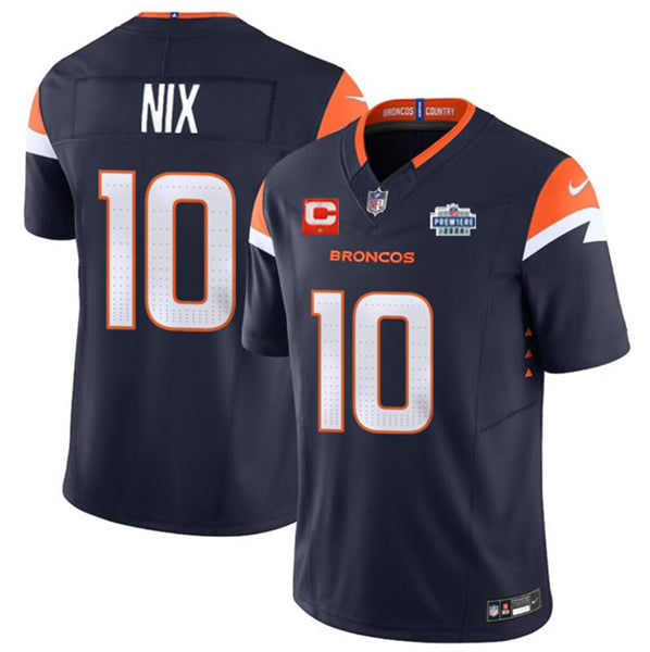 Bo Nix Denver Broncos navy FUSE jersey