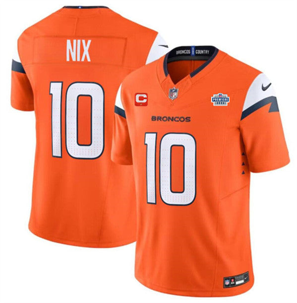 Bo Nix Denver Broncos orange FUSE jersey