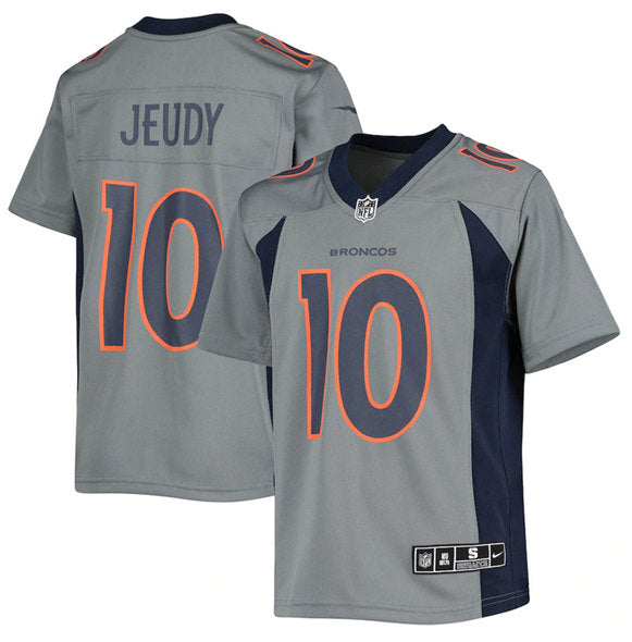 Denver Broncos #10 Jerry Jeudy Gray Game Game Jersey