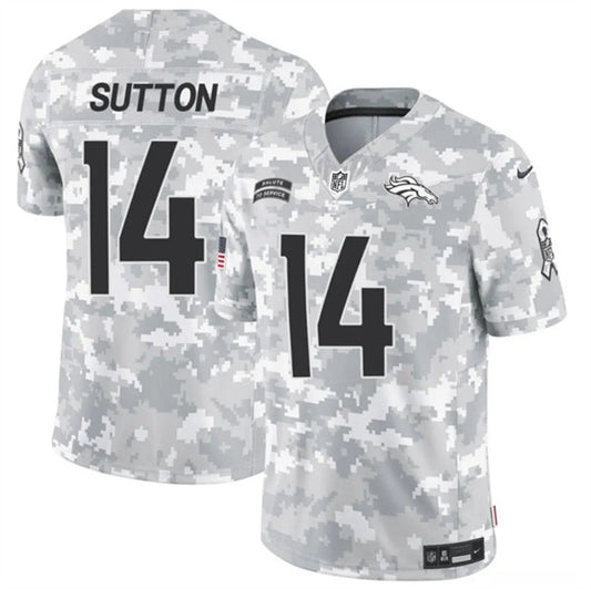 Denver Broncos #14 Courtland Sutton Arctic Camo 2024 FUSE Salute to Service Jersey