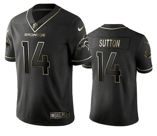 Denver Broncos #14 Courtland Sutton Black Gold Jersey