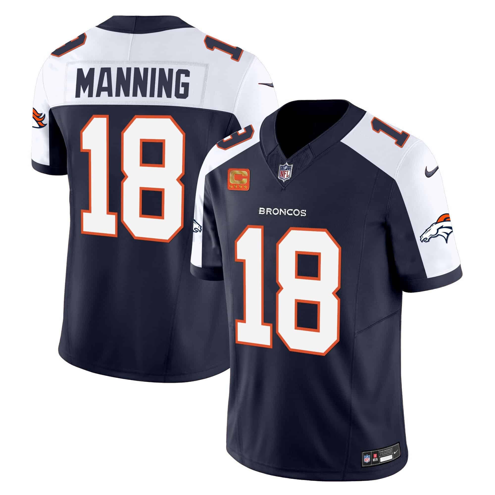 Peyton Manning Denver Broncos navy FUSE jersey