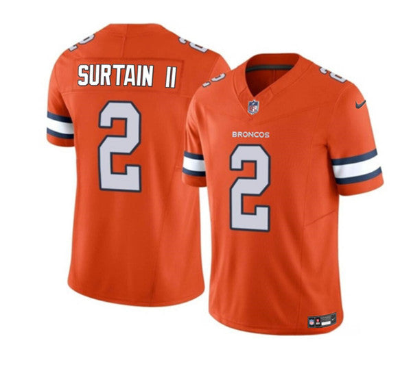 Pat Surtain II Denver Broncos orange FUSE jersey