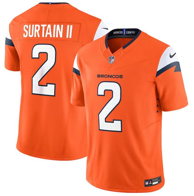 Denver Broncos #2 Pat Surtain II Orange 2024 FUSE Jersey