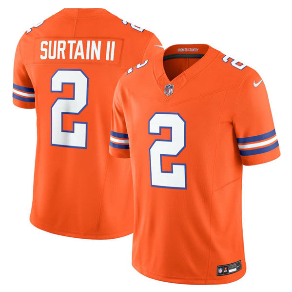 Pat Surtain II Denver Broncos orange FUSE jersey