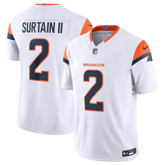 Denver Broncos #2 Pat Surtain II White 2024 FUSE Jersey