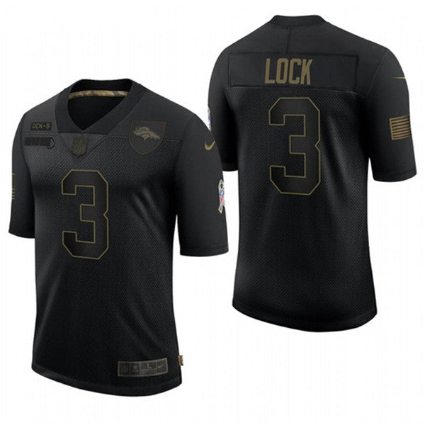 Drew Lock Denver Broncos black Salute To Service jersey