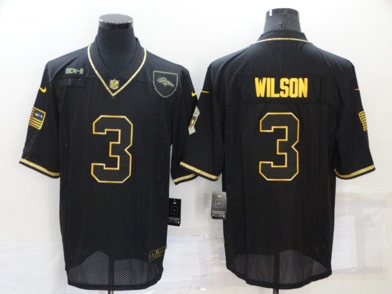 Russell Wilson Denver Broncos black-gold Salute To Service jersey