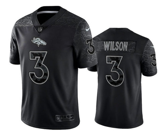 Denver Broncos #3 Russell Wilson Black Reflective Jersey