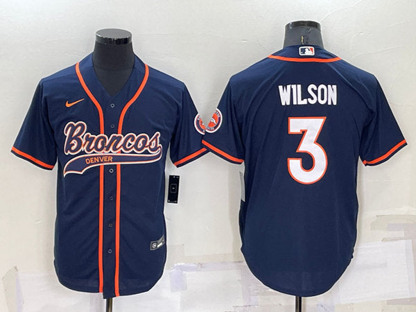 Russell Wilson Denver Broncos navy jersey