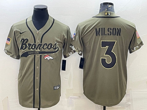 Russell Wilson Denver Broncos olive Salute To Service jersey