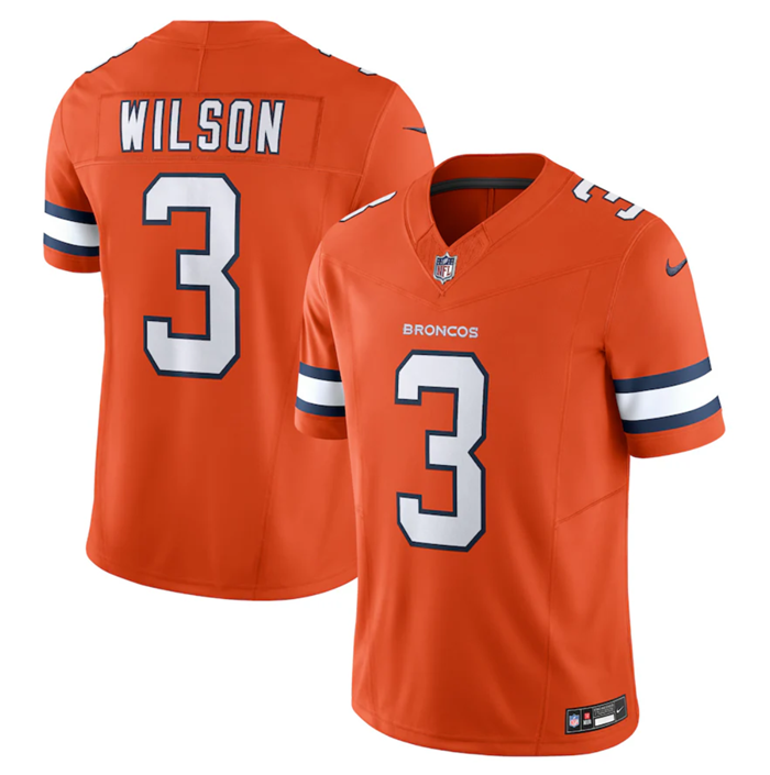 Russell Wilson Denver Broncos orange FUSE jersey