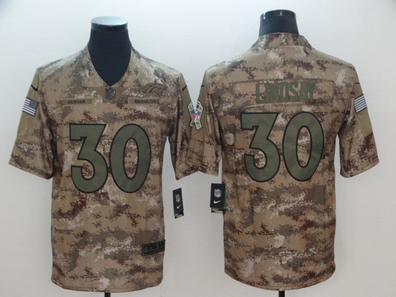 Phillip Lindsay Denver Broncos camo Salute To Service jersey