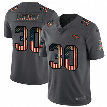Phillip Lindsay Denver Broncos grey Salute To Service jersey
