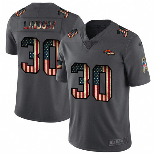 Phillip Lindsay Denver Broncos grey Salute To Service jersey
