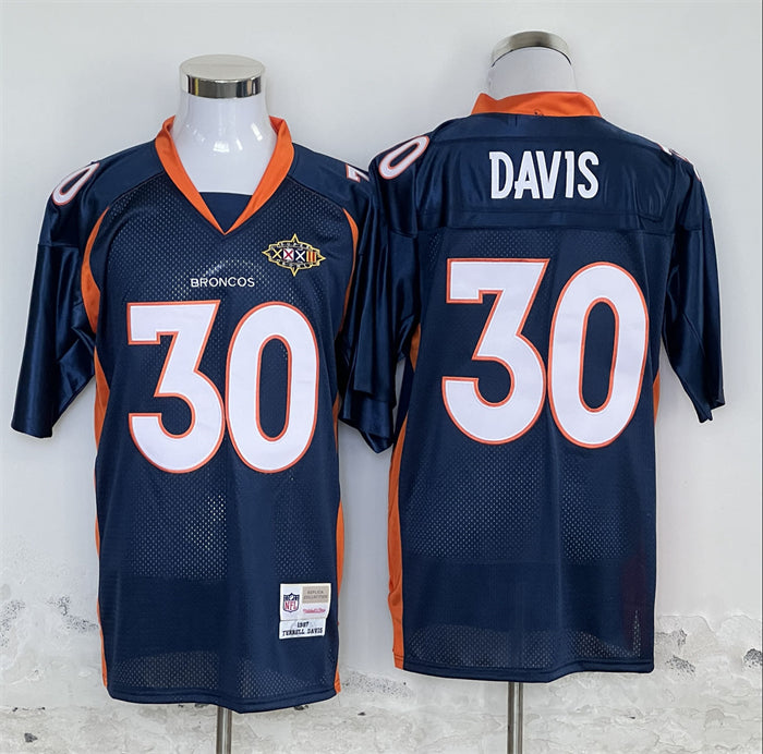 Terrell Davis Denver Broncos navy Throwback jersey