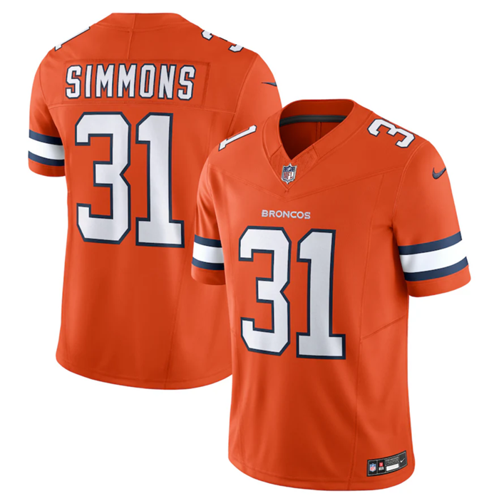 Justin Simmons Denver Broncos orange FUSE jersey