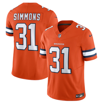 Justin Simmons Denver Broncos orange FUSE jersey