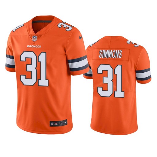 Justin Simmons Denver Broncos orange Color Rush jersey