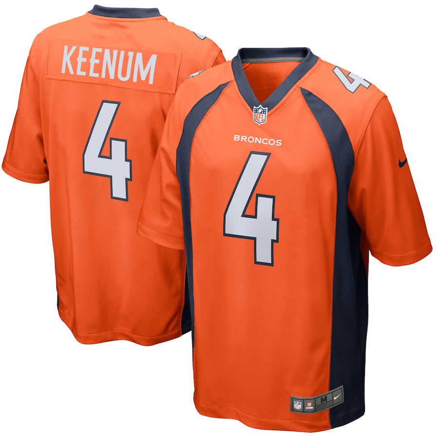 Case Keenum Denver Broncos orange Game jersey